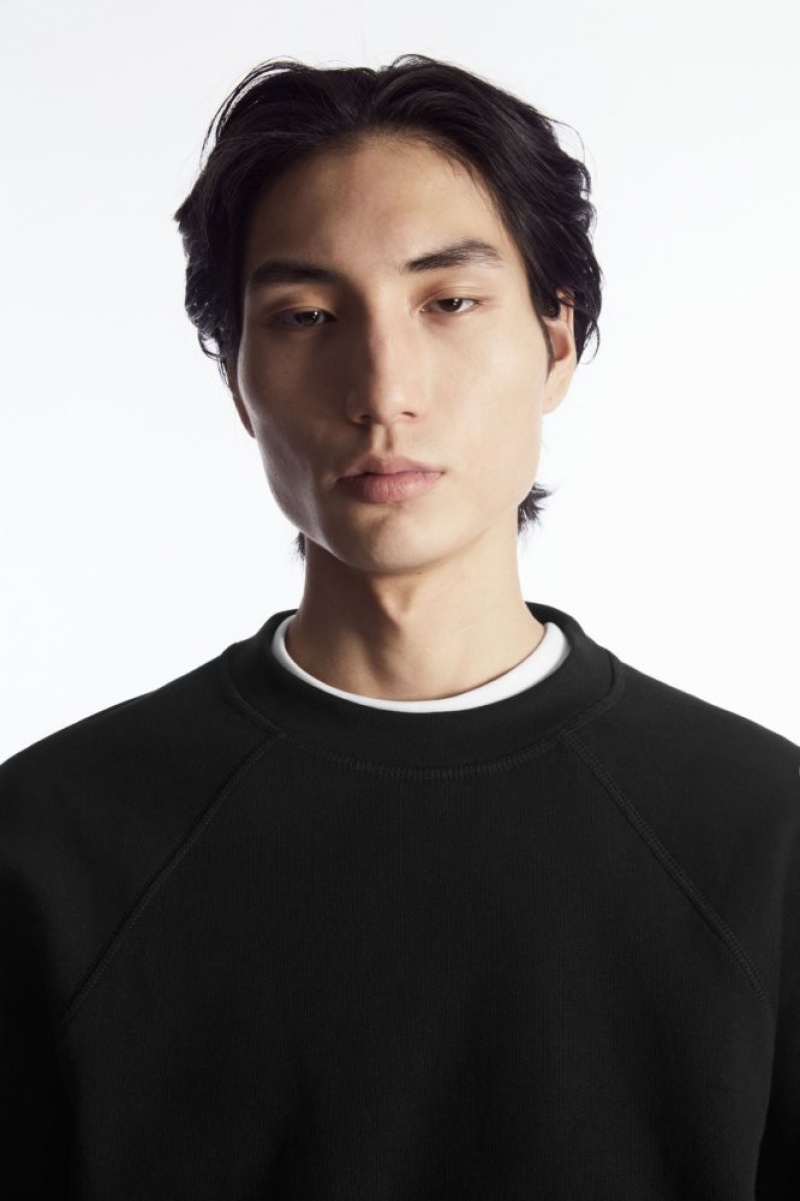 Black Cos Paneled Sweatshirt | OZFCP9658