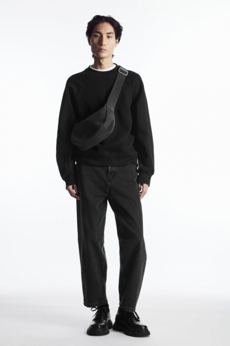 Black Cos Paneled Sweatshirt | OZFCP9658