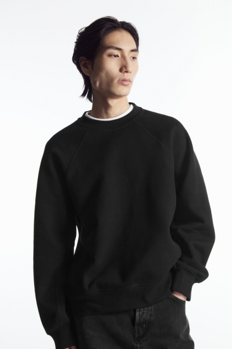 Black Cos Paneled Sweatshirt | OZFCP9658