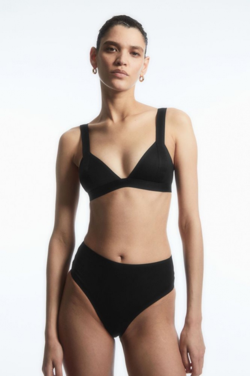 Black Cos Plunge Triangle Bikini Top | OSBEC0159