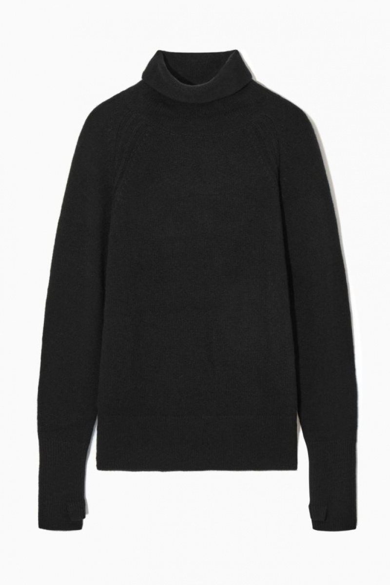 Black Cos Pure Cashmere Turtleneck Sweater | PCZES3497