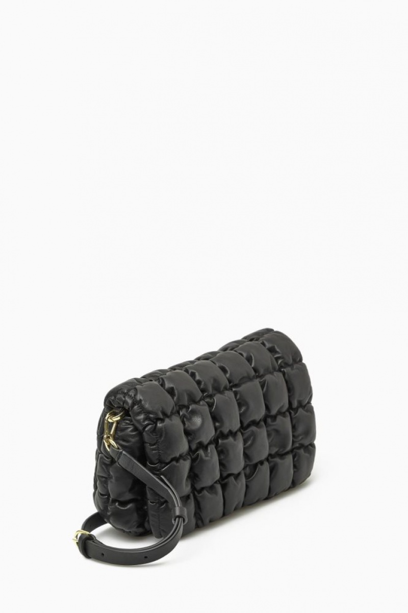 Black Cos Quilted Crossbody Leather | EAVZC0243