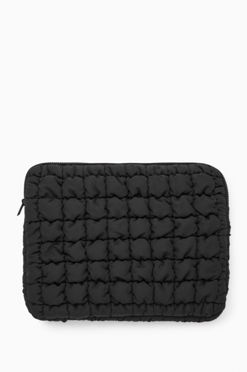 Black Cos Quilted Laptop Case | RMDSK1593