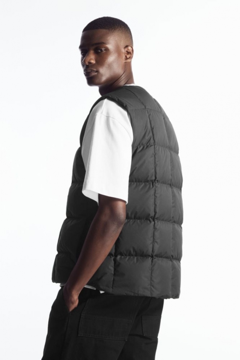 Black Cos Quilted Padded Liner Vest | CXQRG4269