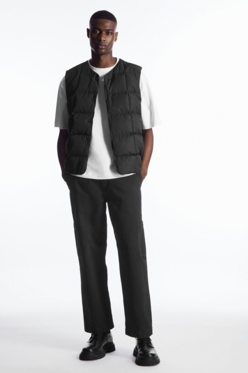 Black Cos Quilted Padded Liner Vest | CXQRG4269