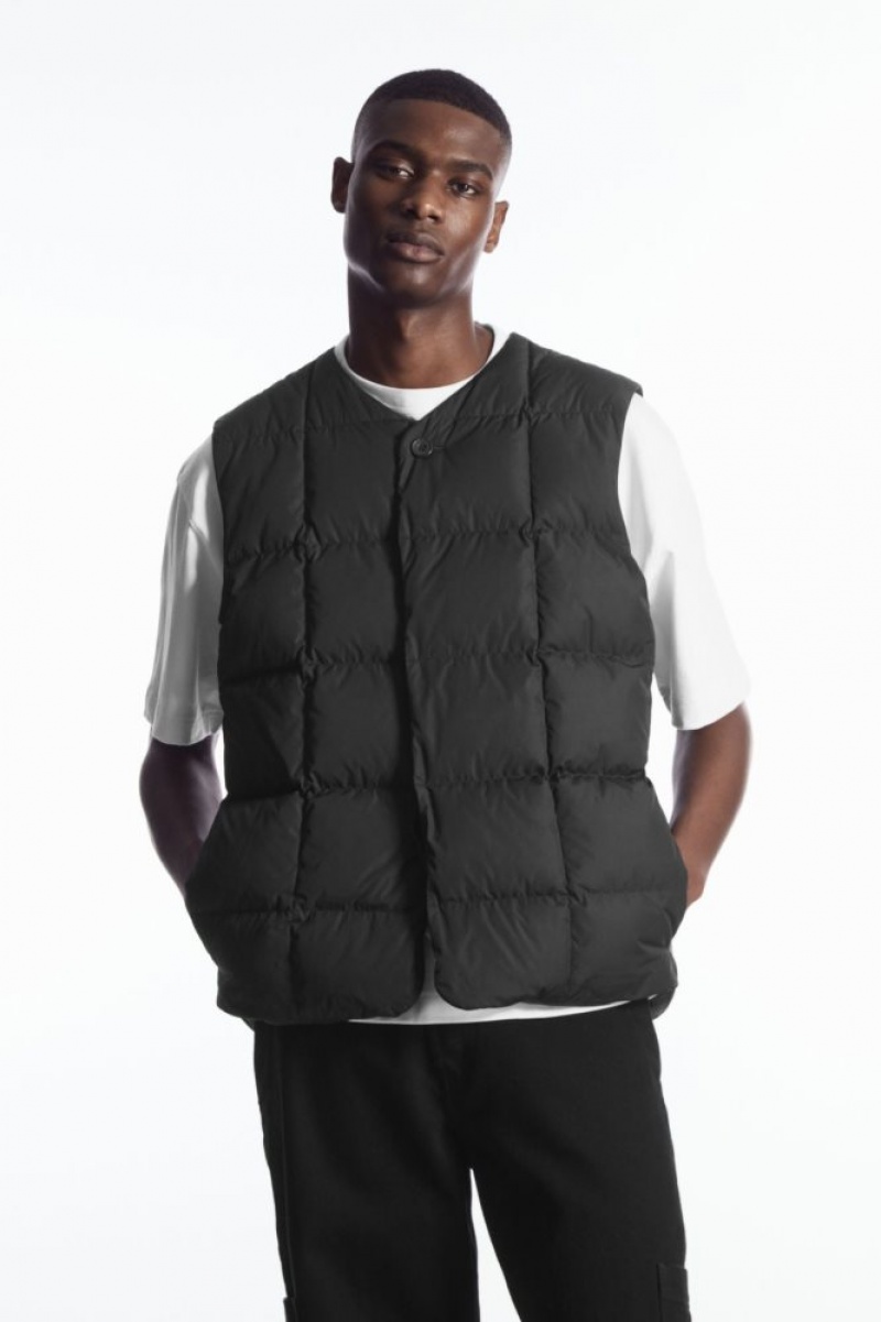 Black Cos Quilted Padded Liner Vest | FVBEK9041