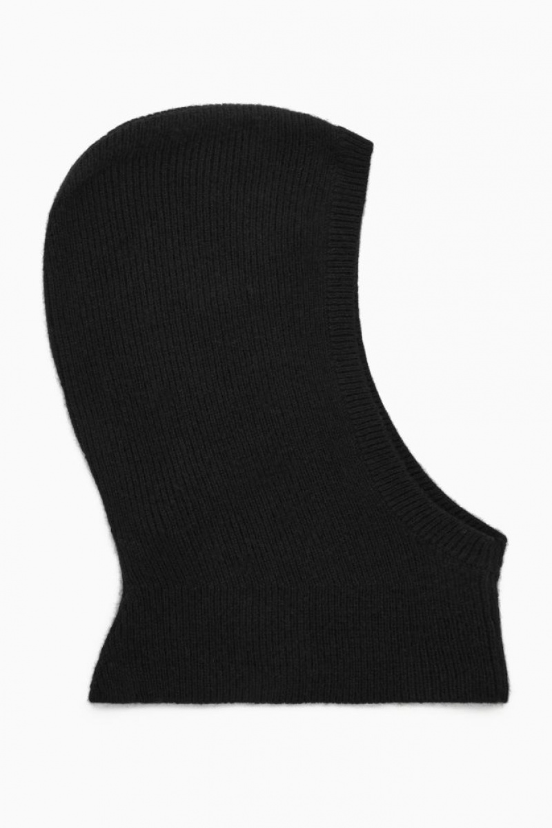 Black Cos Ribbed Wool-cashmere Balaclava | CJYLT3478