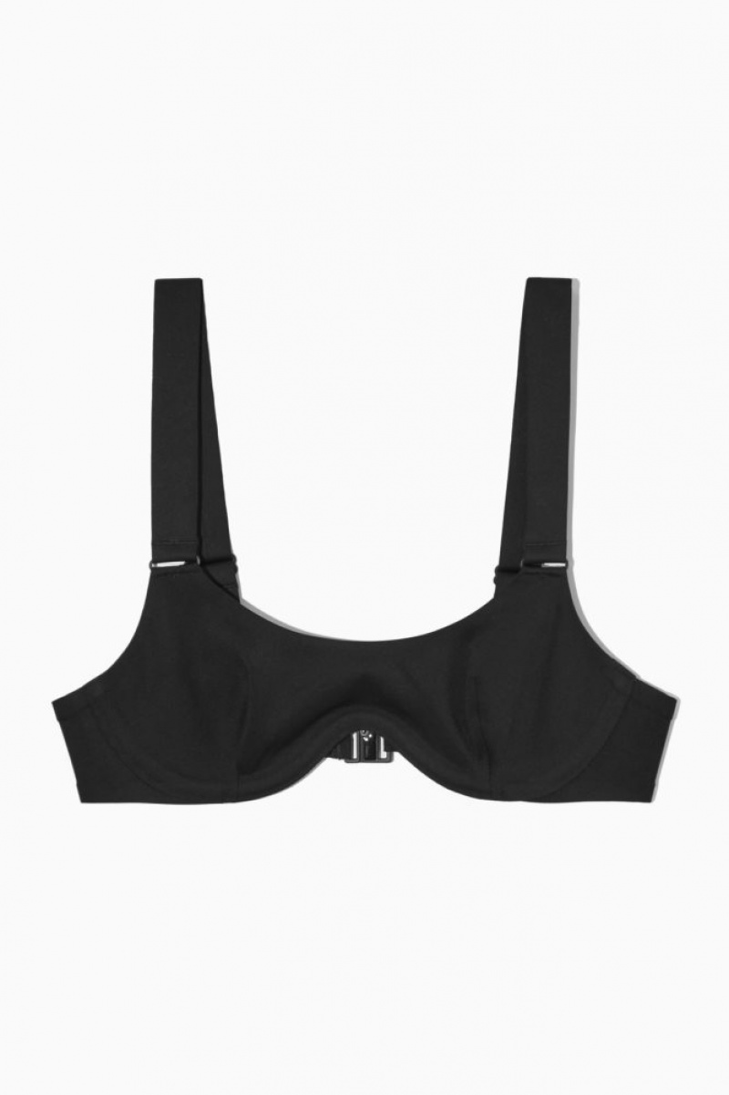 Black Cos Scoop Underwired Bikini Top | GZFJV4682