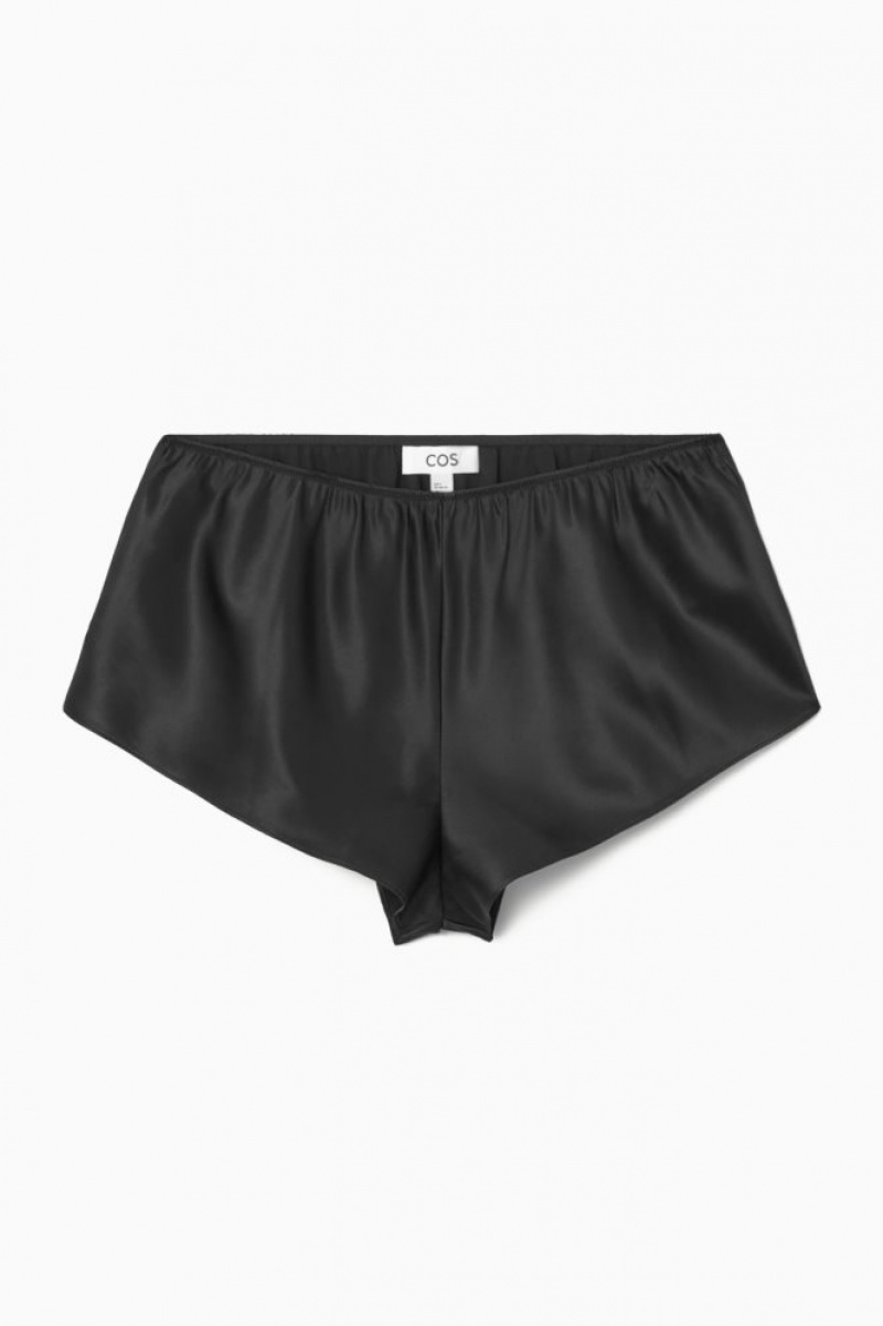 Black Cos Silk-satin Shorts | GWRXD9015