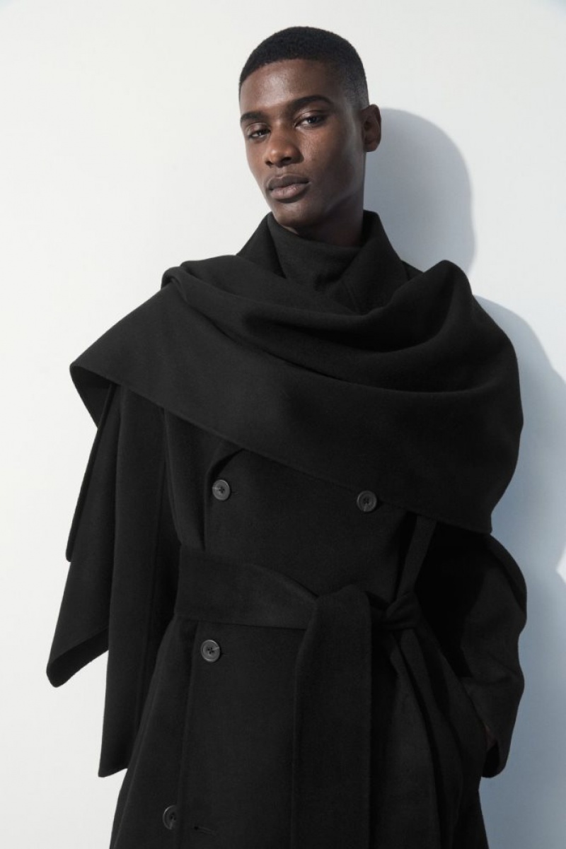 Black Cos The Double-faced Wool Scarf | FTMEL1635