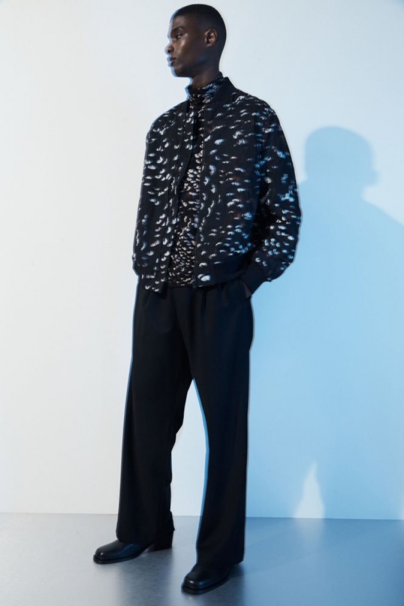 Black Cos The Feather-print Bomber Jacket | HSIPL3705