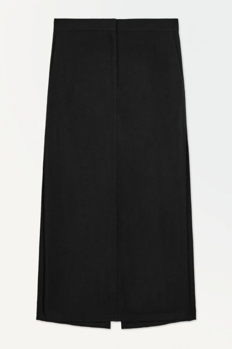 Black Cos The High-slit Maxi Pencil Skirt | FLXUI0132