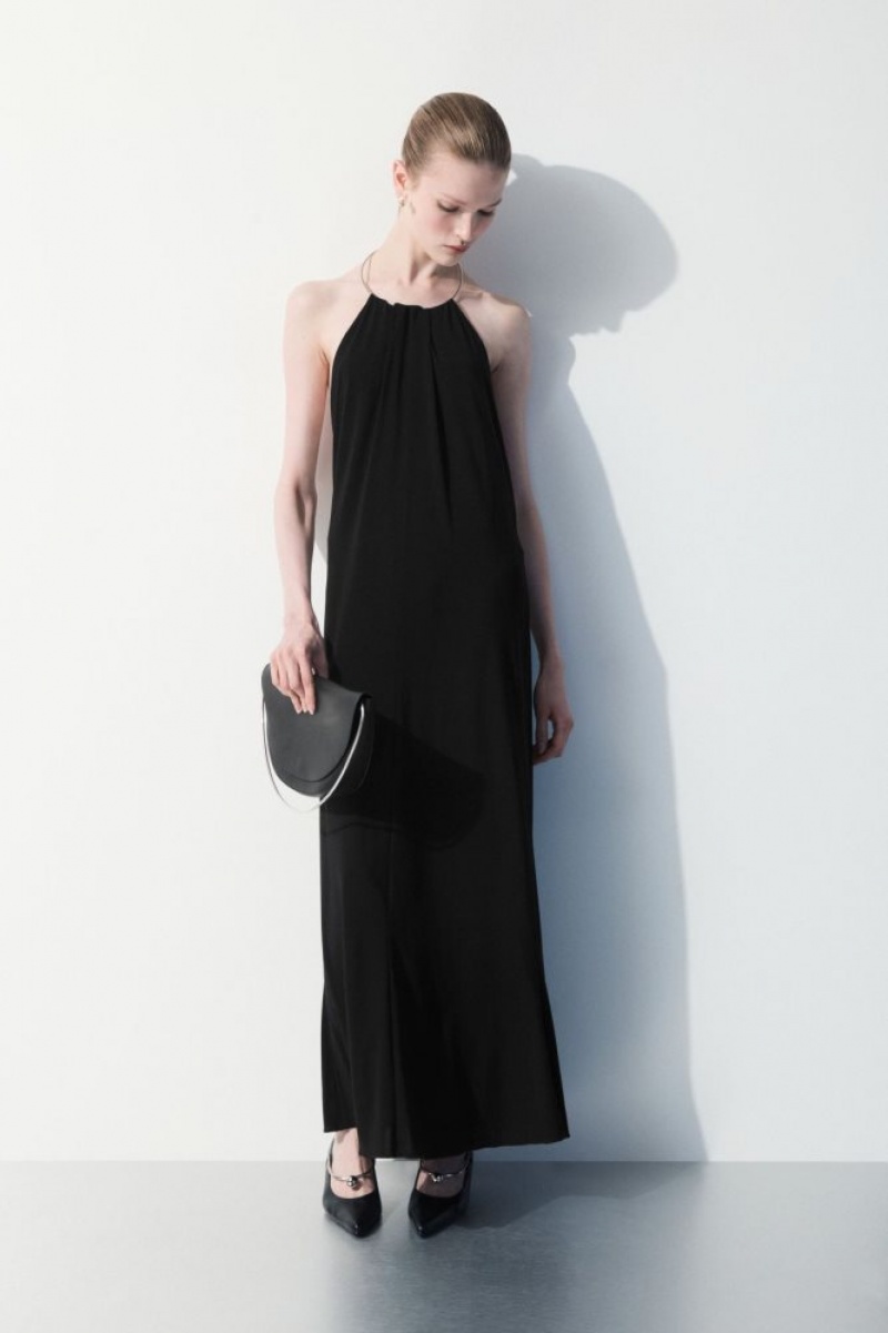 Black Cos The Open-back Necklace Dress | LFCID6728