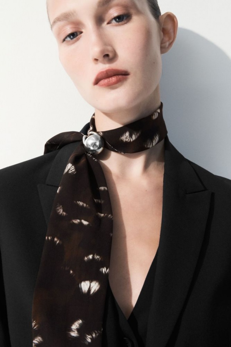 Black Cos The Pure Silk Scarf | EMLNZ2109