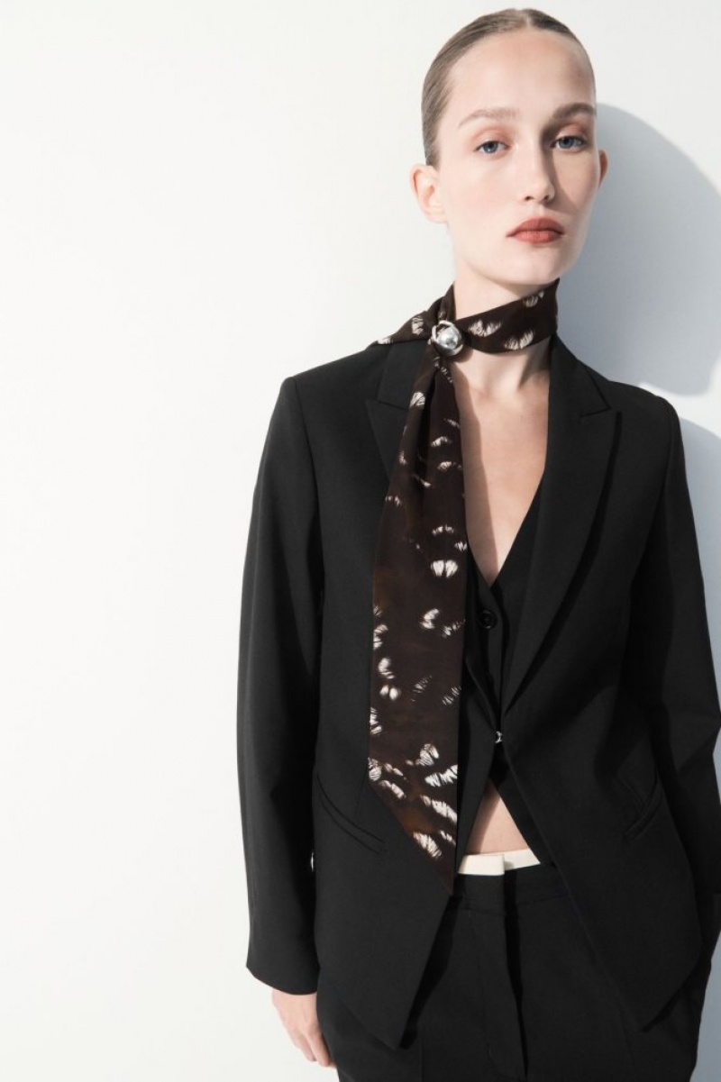 Black Cos The Pure Silk Scarf | MGJQO9685