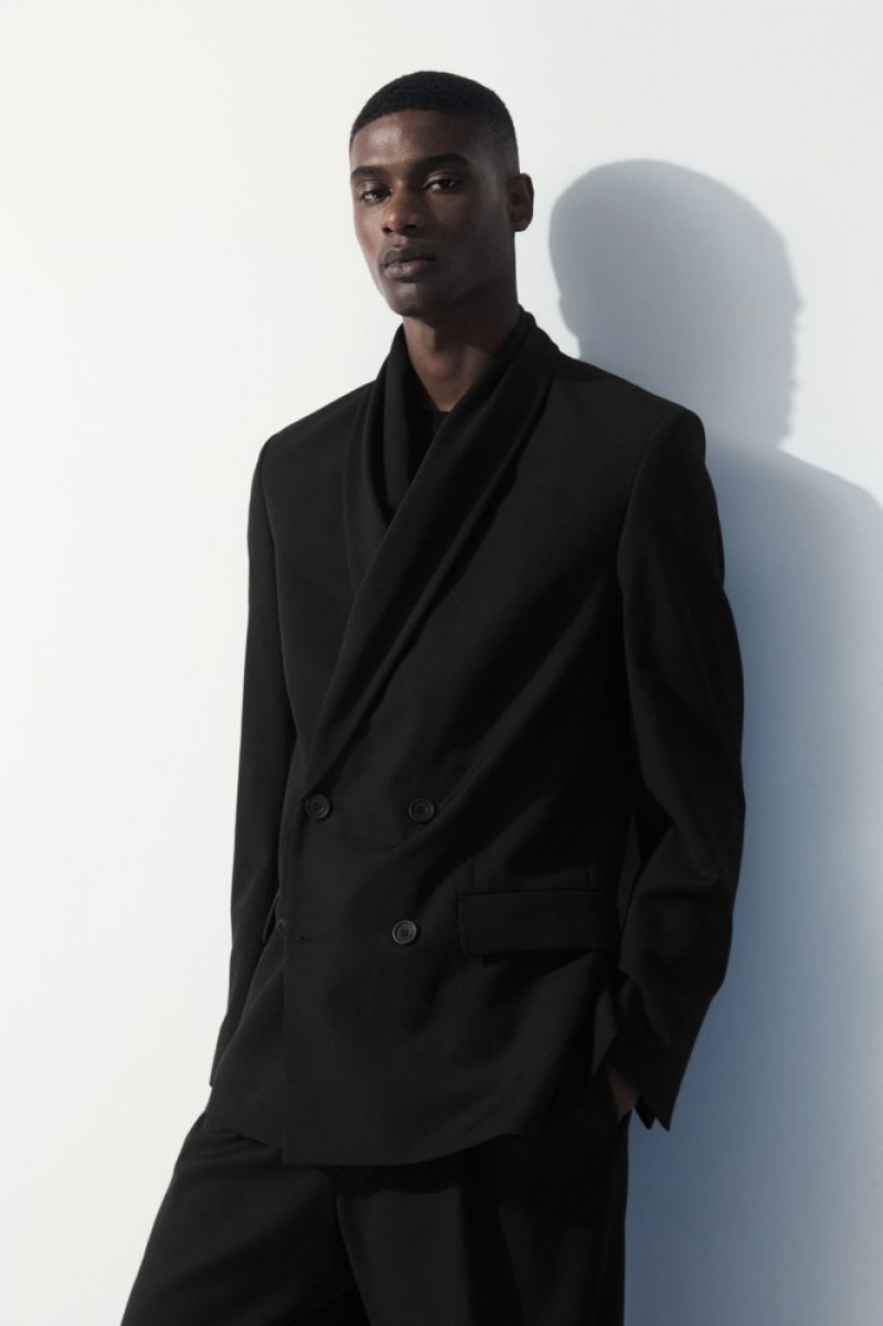 Black Cos The Shawl-collar Wool Blazer | NYFQH7154