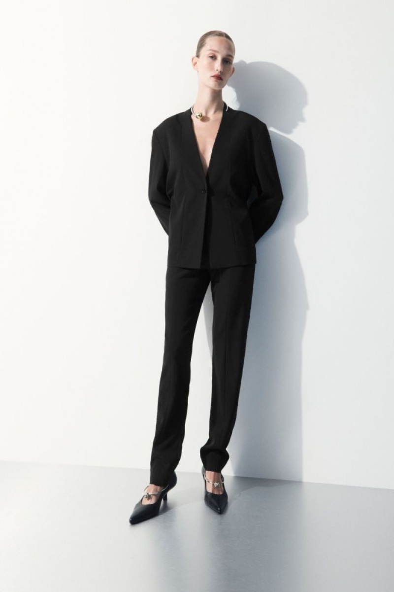 Black Cos The Silk-blend Pants | EBSNH1293