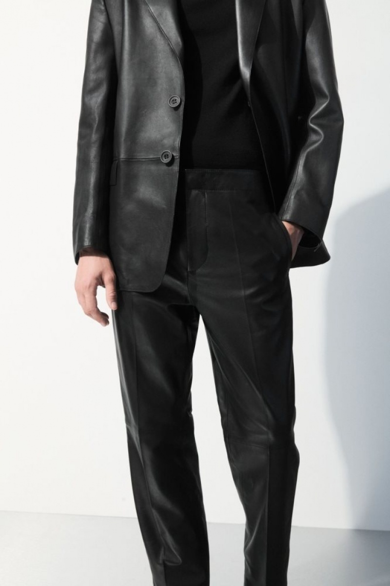 Black Cos The Tailored Leather Pants | MWSVE8431