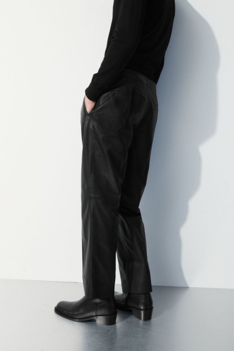 Black Cos The Tailored Leather Pants | MWSVE8431