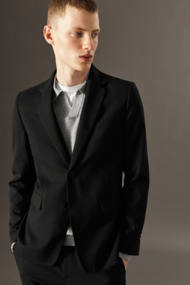 Black Cos Wool-hopsack Blazer - Slim | YTMWS2345