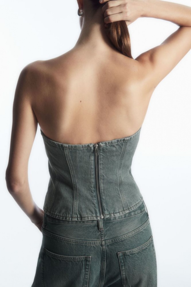 Blue Cos Denim Bustier | MKHBP9751