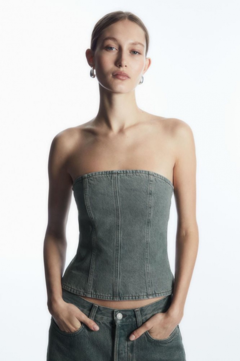 Blue Cos Denim Bustier | MKHBP9751