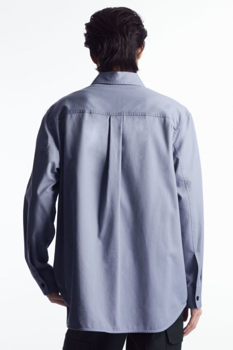 Blue Cos Oversized Utility Shirt | CLENV4307