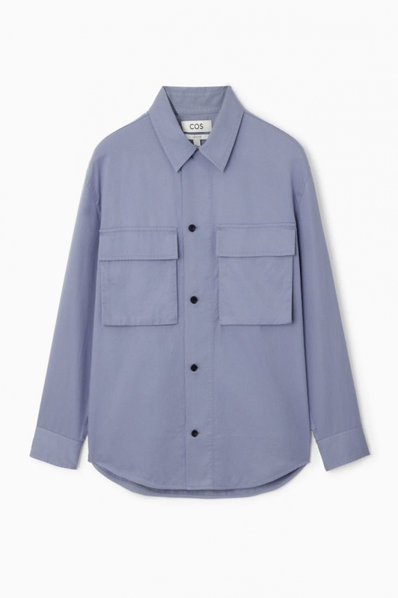 Blue Cos Oversized Utility Shirt | CLENV4307