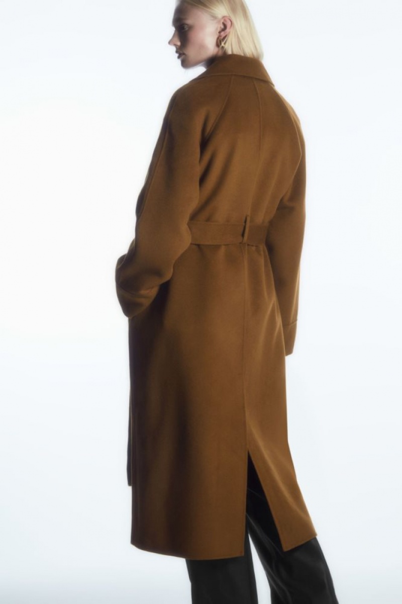 Brown Cos Belted Double-faced Wool Coat | DQXYI4928