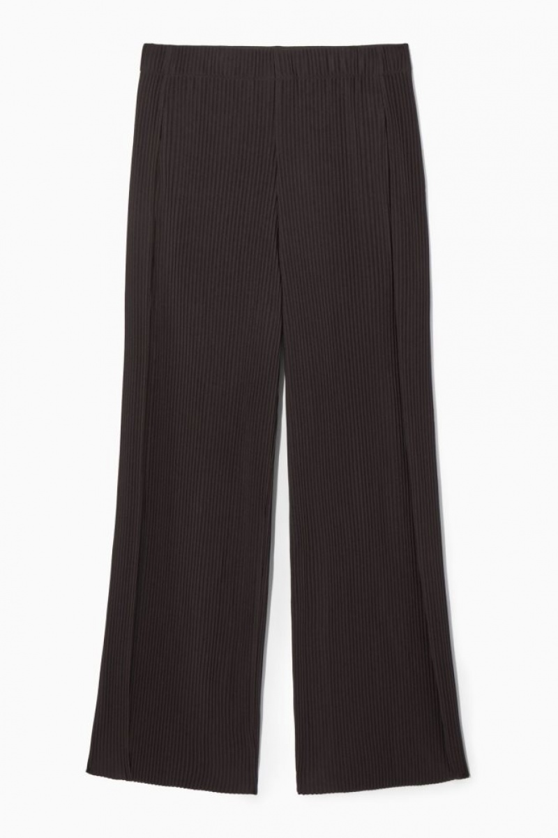 Dark Brown Cos Pleated Wide-leg Pants | NWREC5810