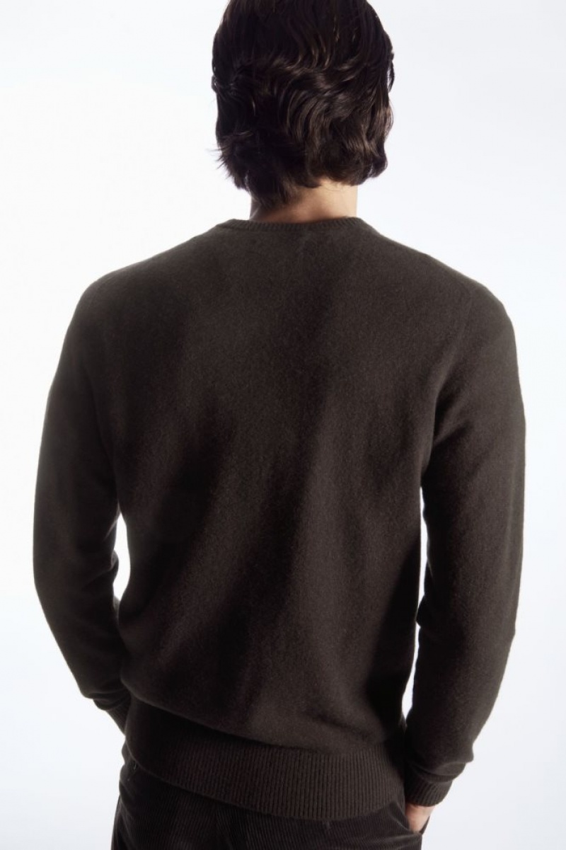 Dark Brown Cos Pure Cashmere Jumper | ENFGD2037