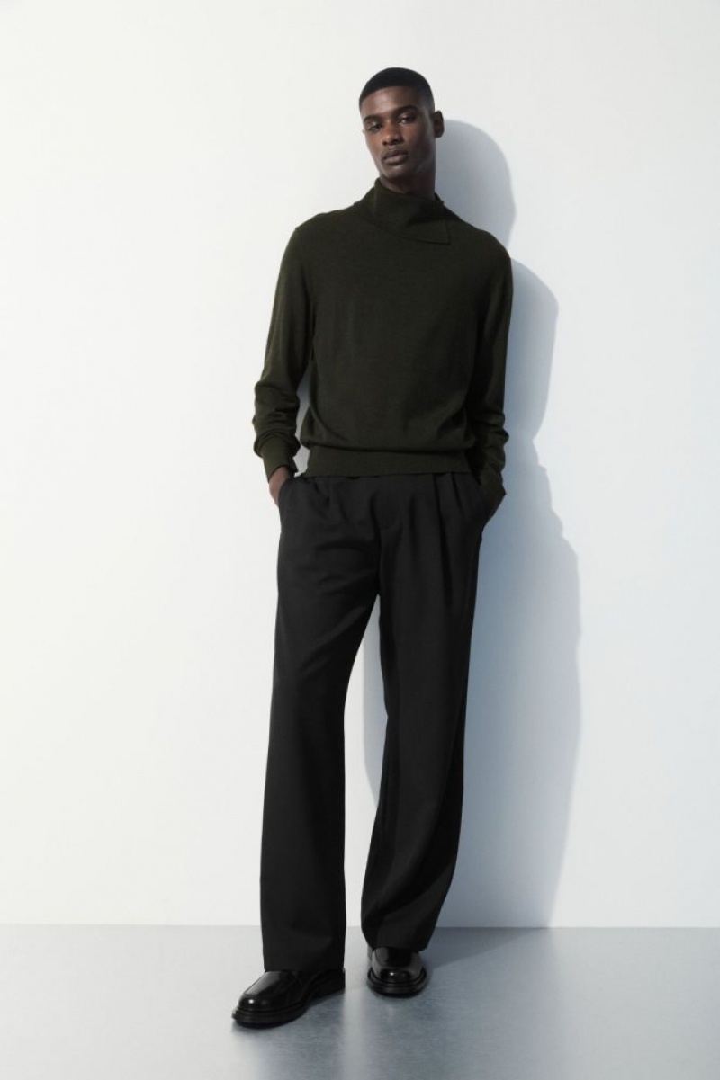 Dark Green Cos The Merino Wool Roll-neck Jumper | DAESL8015