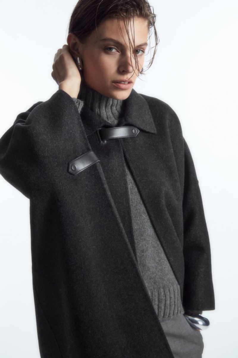 Dark Grey Cos Double-faced Wool Cape | AWMEO1745