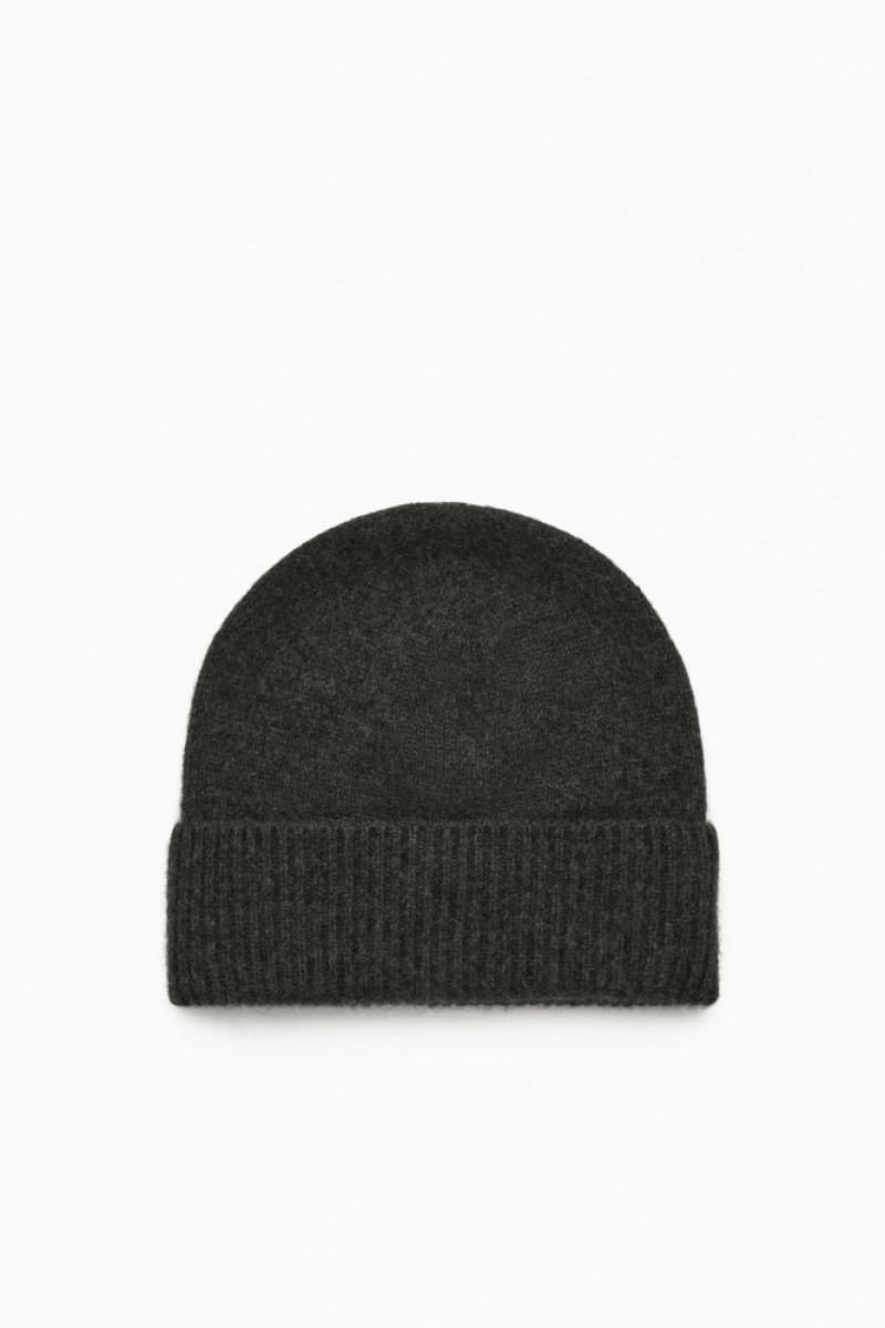 Dark Grey Cos Pure Cashmere Beanie | OQEXB3478