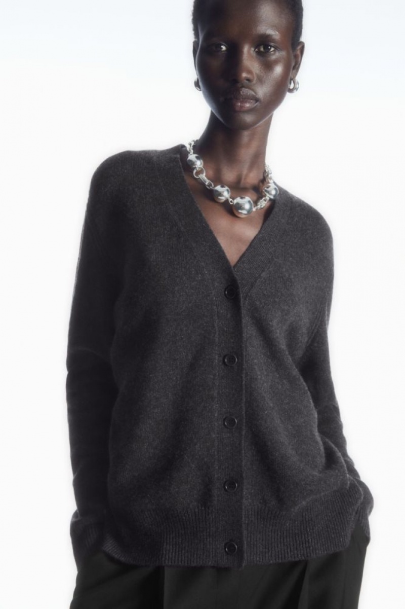 Dark Grey Cos Pure Cashmere Cardigan | BKDSO1507