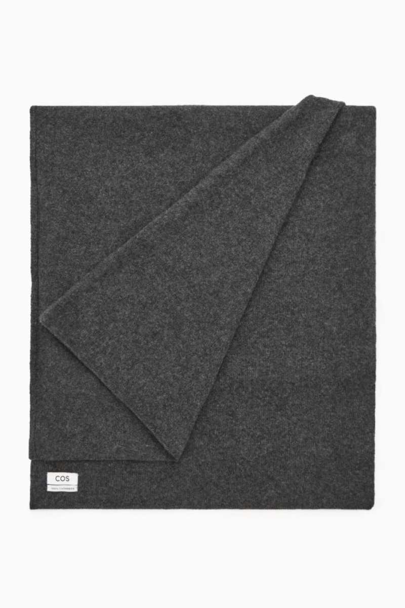 Dark Grey Cos Pure Cashmere Scarf | DJUQP1620