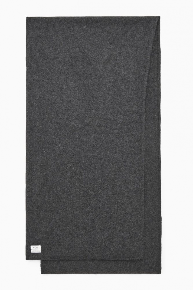 Dark Grey Cos Pure Cashmere Scarf | DJUQP1620