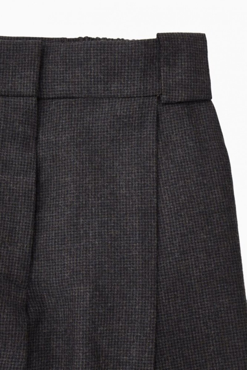 Dark Grey Cos Tailored Wool-flannel Culottes | EFPDZ7028