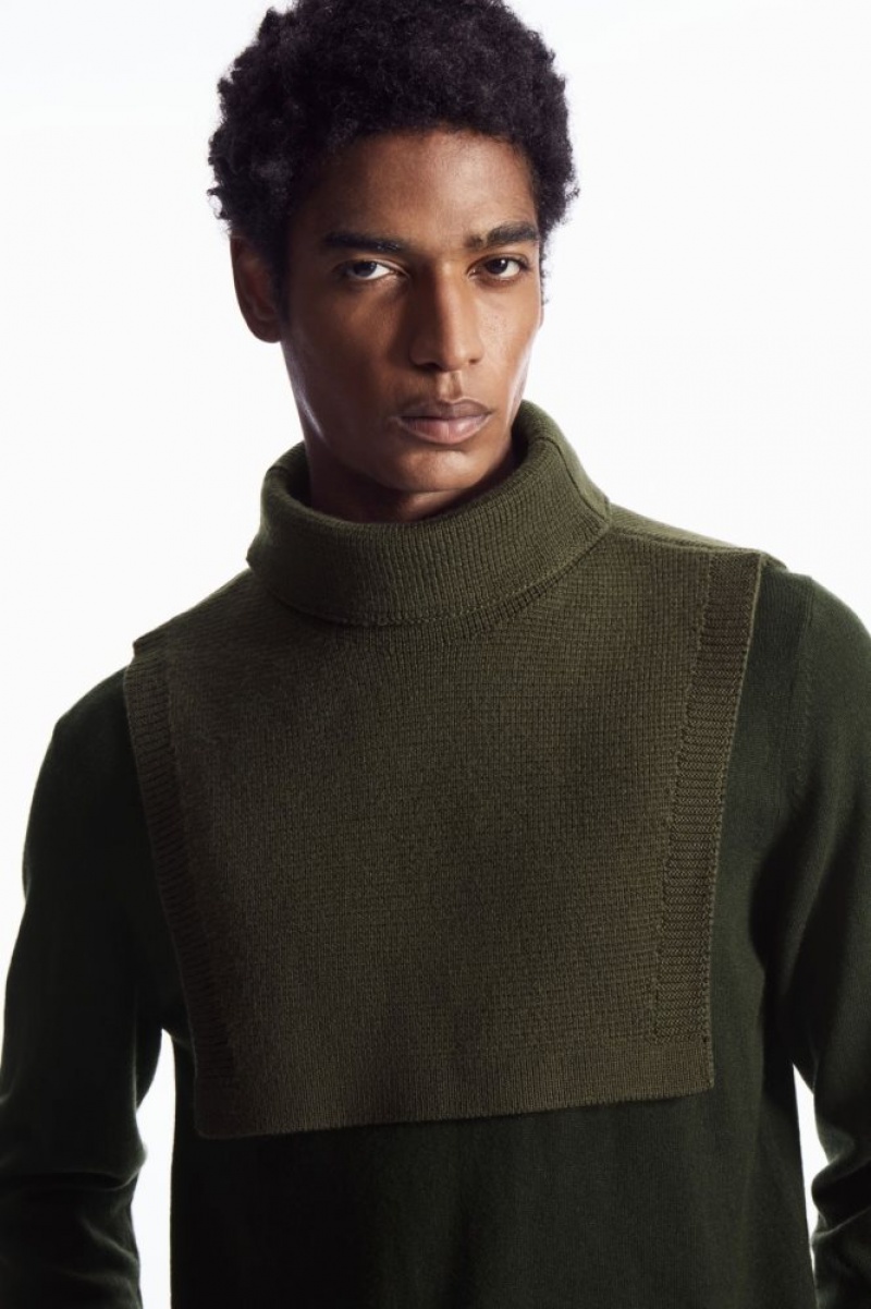 Dark Khaki Cos Wool Rollneck Collar | DYVKS8425