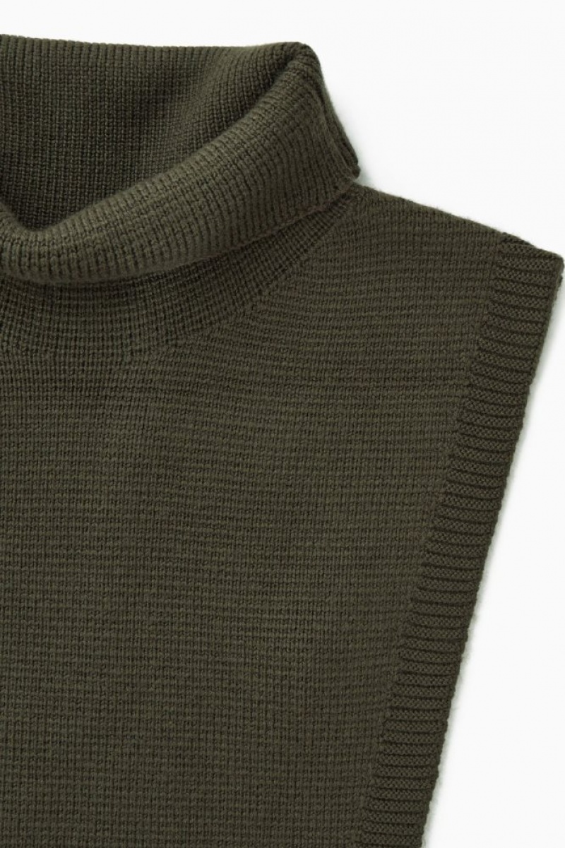 Dark Khaki Cos Wool Rollneck Collar | DYVKS8425