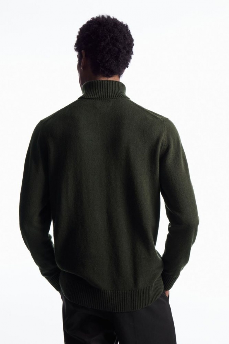 Dark Khaki Cos Wool-cashmere Turtleneck Sweater | PZQNF6940