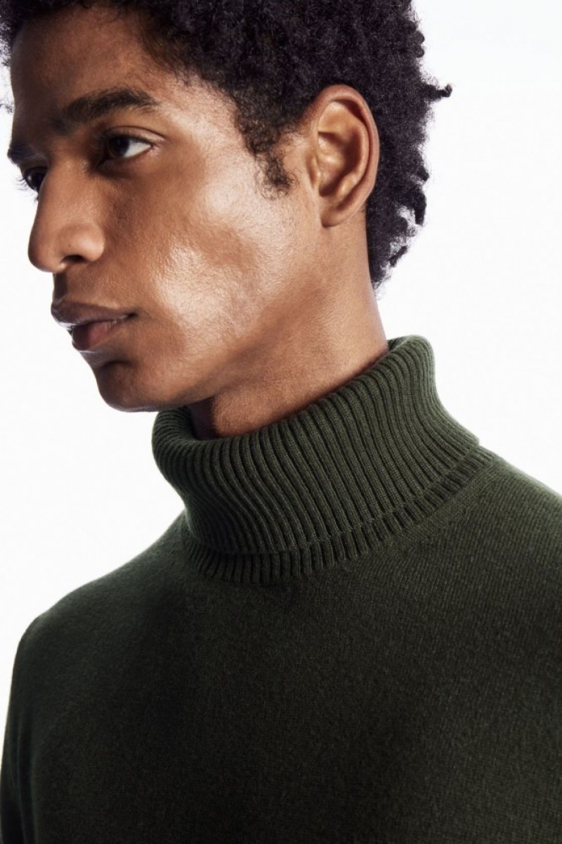 Dark Khaki Cos Wool-cashmere Turtleneck Sweater | PZQNF6940