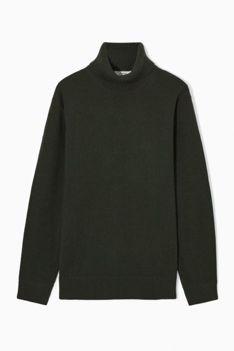 Dark Khaki Cos Wool-cashmere Turtleneck Sweater | PZQNF6940