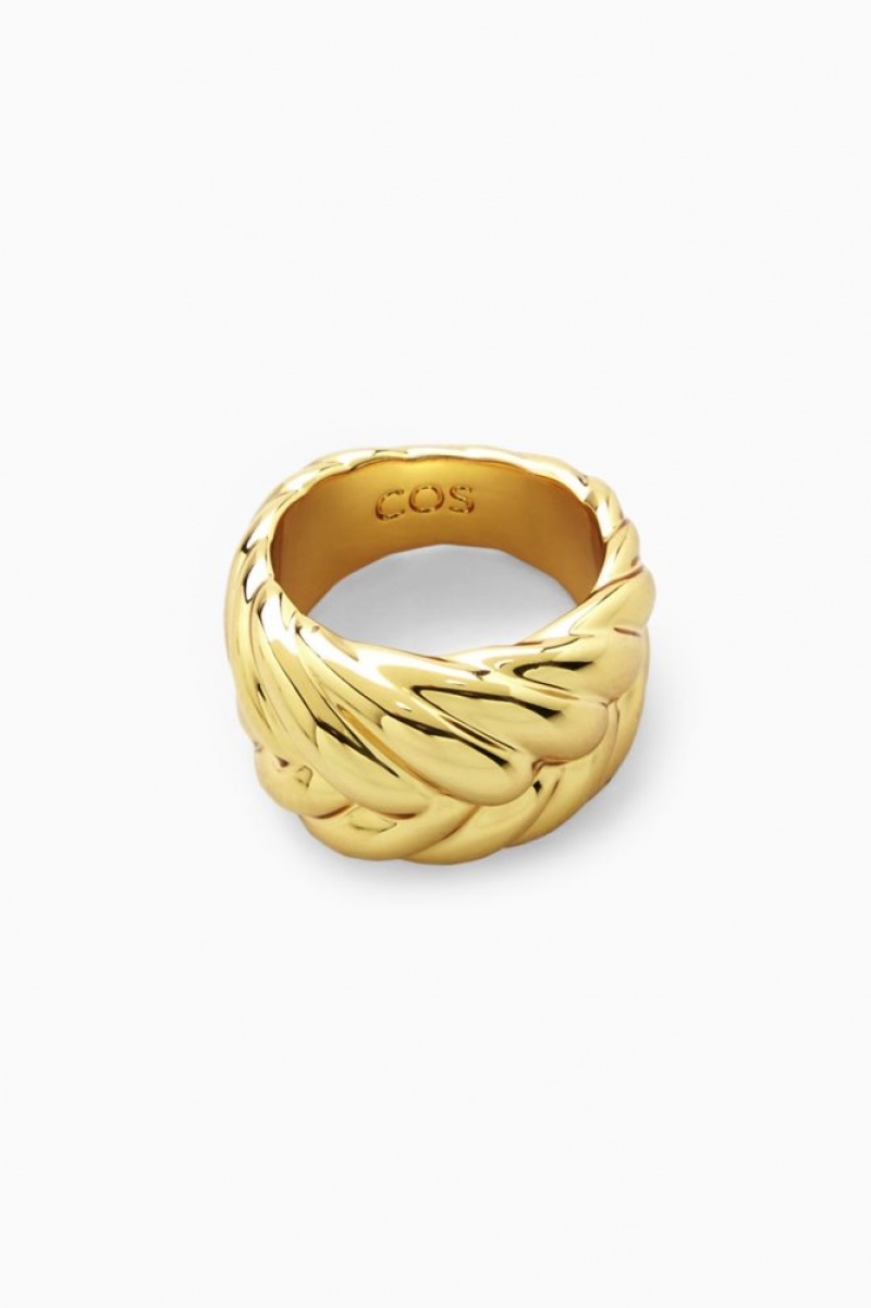 Gold Cos Chunky Plait Ring | LMINO6983