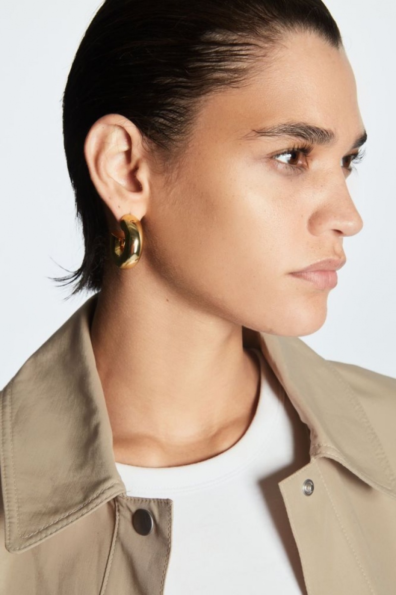 Gold Cos Large Chunky Hoop Earrings | NUHEM7825