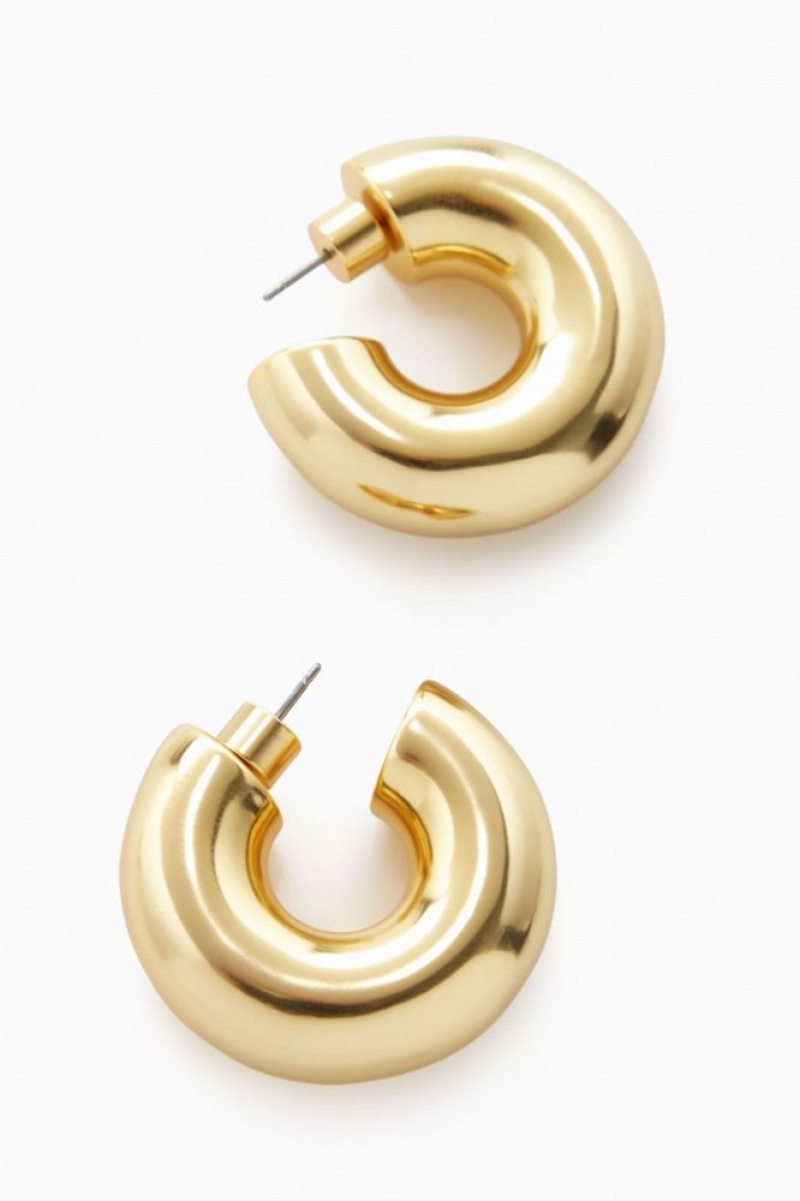 Gold Cos Large Chunky Hoop Earrings | NUHEM7825