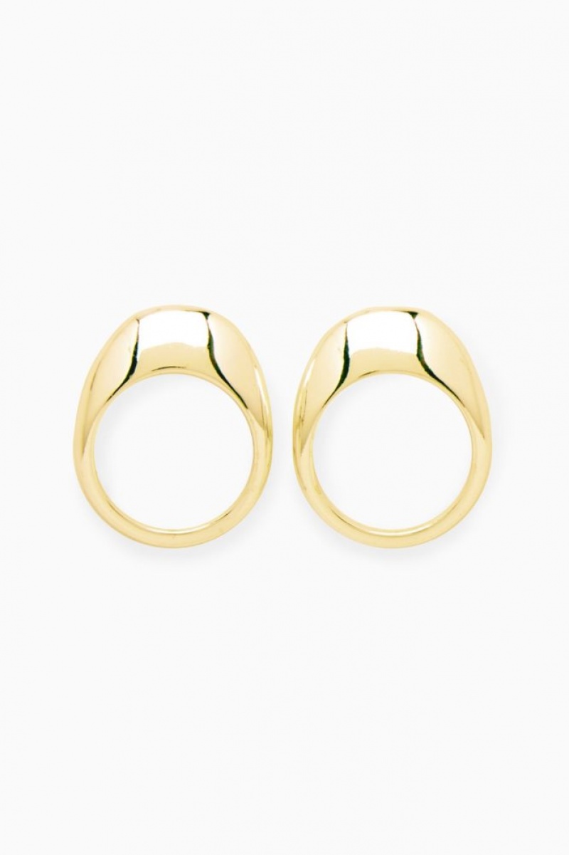 Gold Cos Two-pack Domed Rings | PYJTV0238