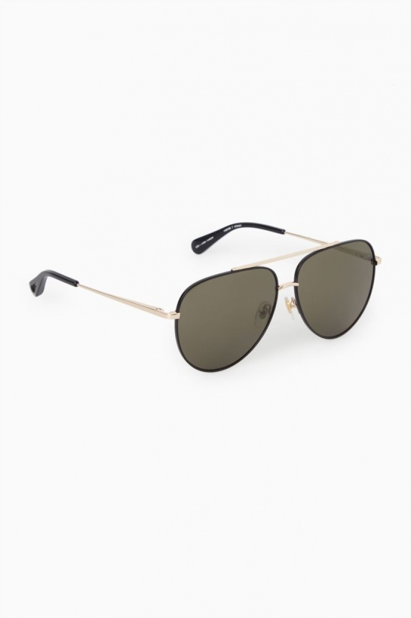 Gold / Black Cos The Aviator Metal Sunglasses | RXHYK1975