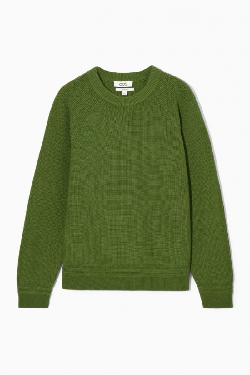 Green Cos Crew-neck Wool Sweater | HXBZU4512