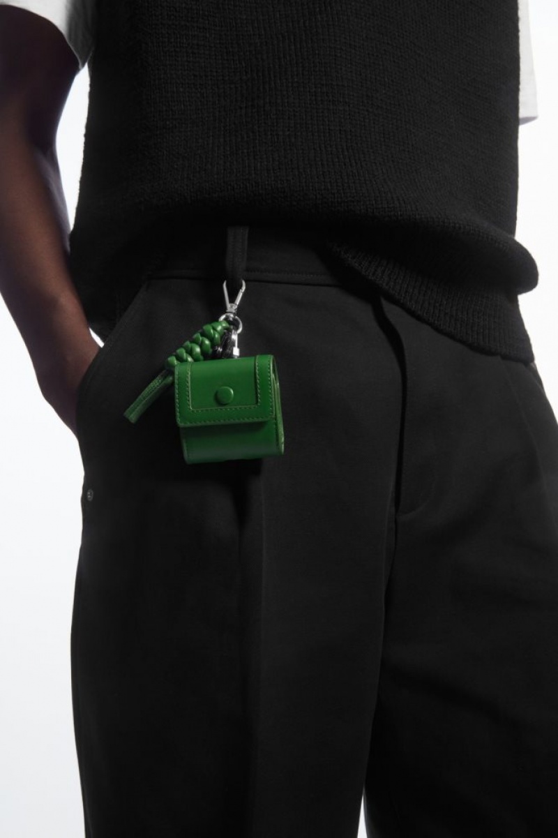 Green Cos Leather Airpods Case | SXAQN7530